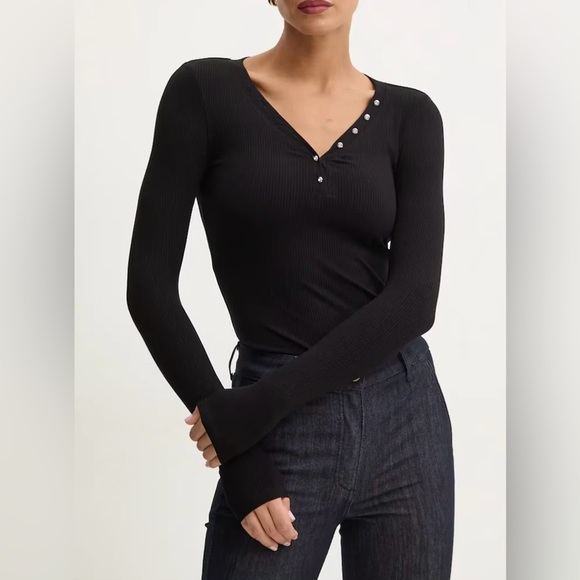 American Eagle Outfitters Tops - American Eagle Long Sleeve Henley T-Shirt | Black | M